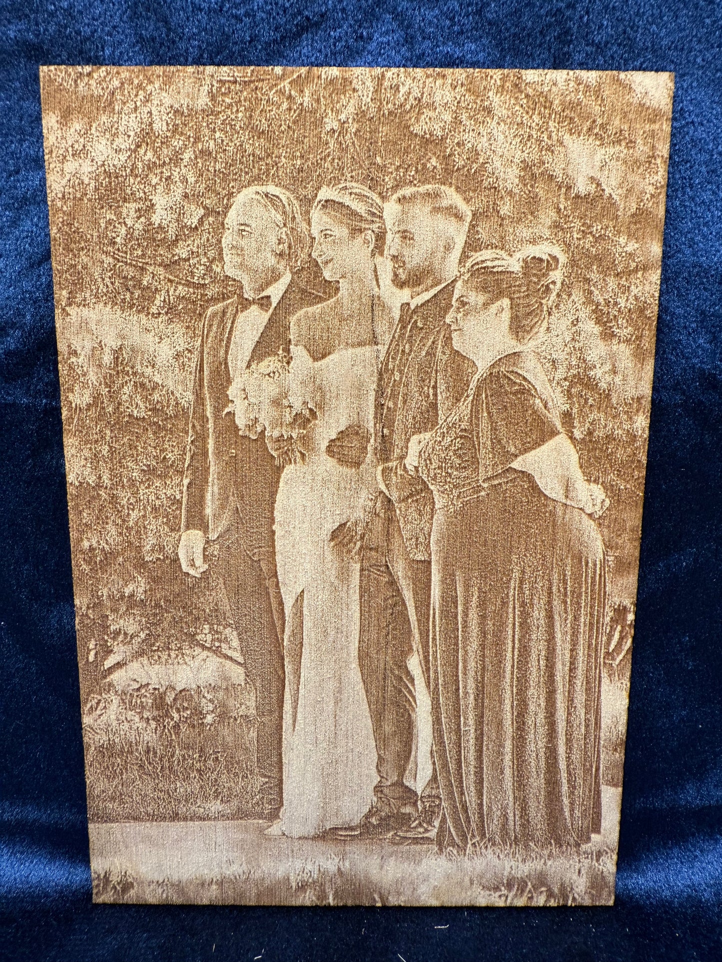 6"x4" Custom Laser-Engraved Portrait on Wood