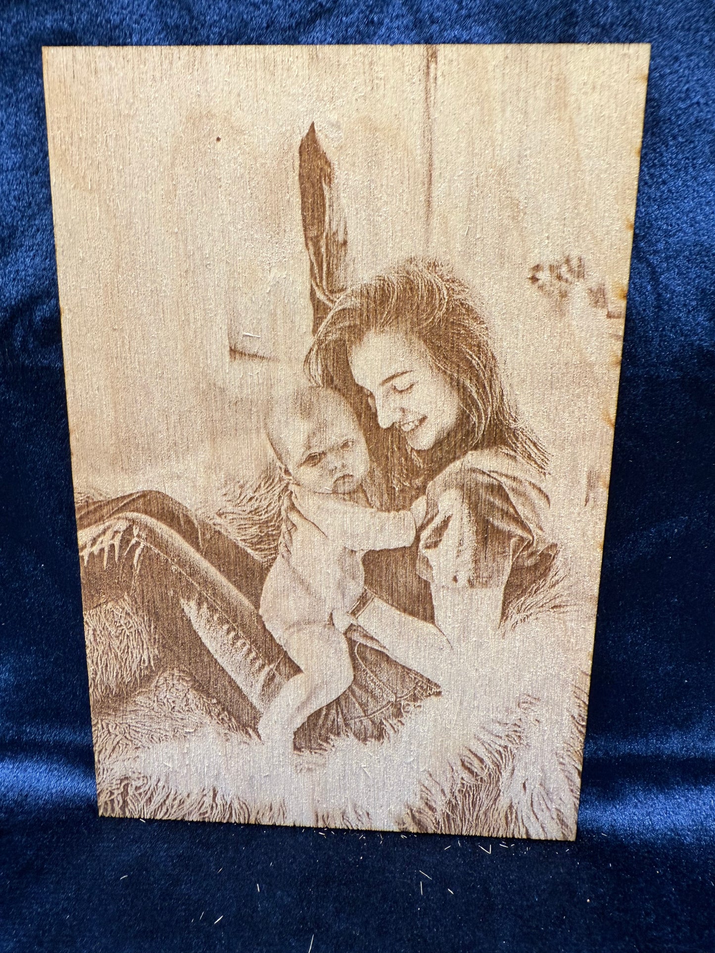 6"x4" Custom Laser-Engraved Portrait on Wood
