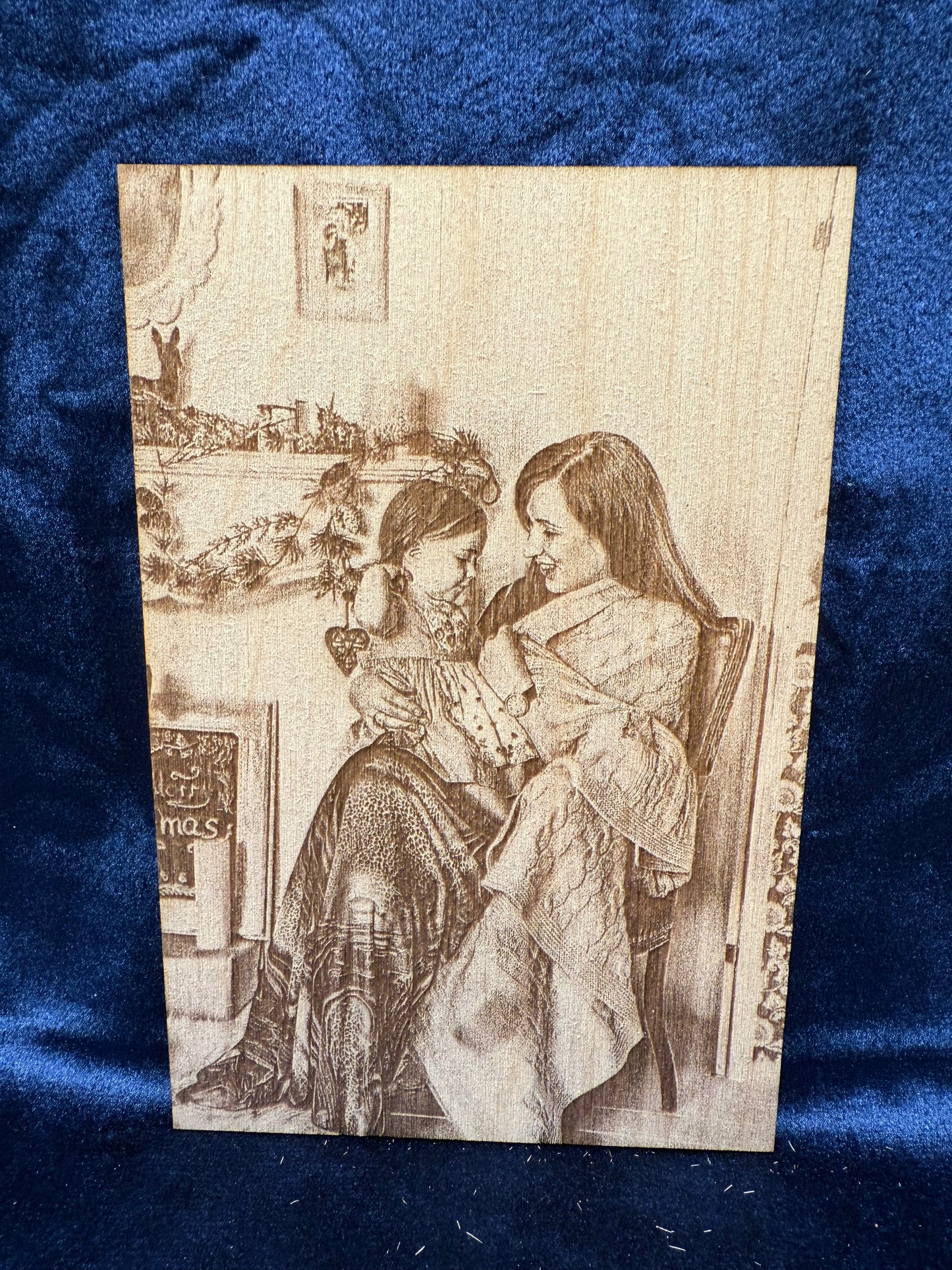 6"x4" Custom Laser-Engraved Portrait on Wood