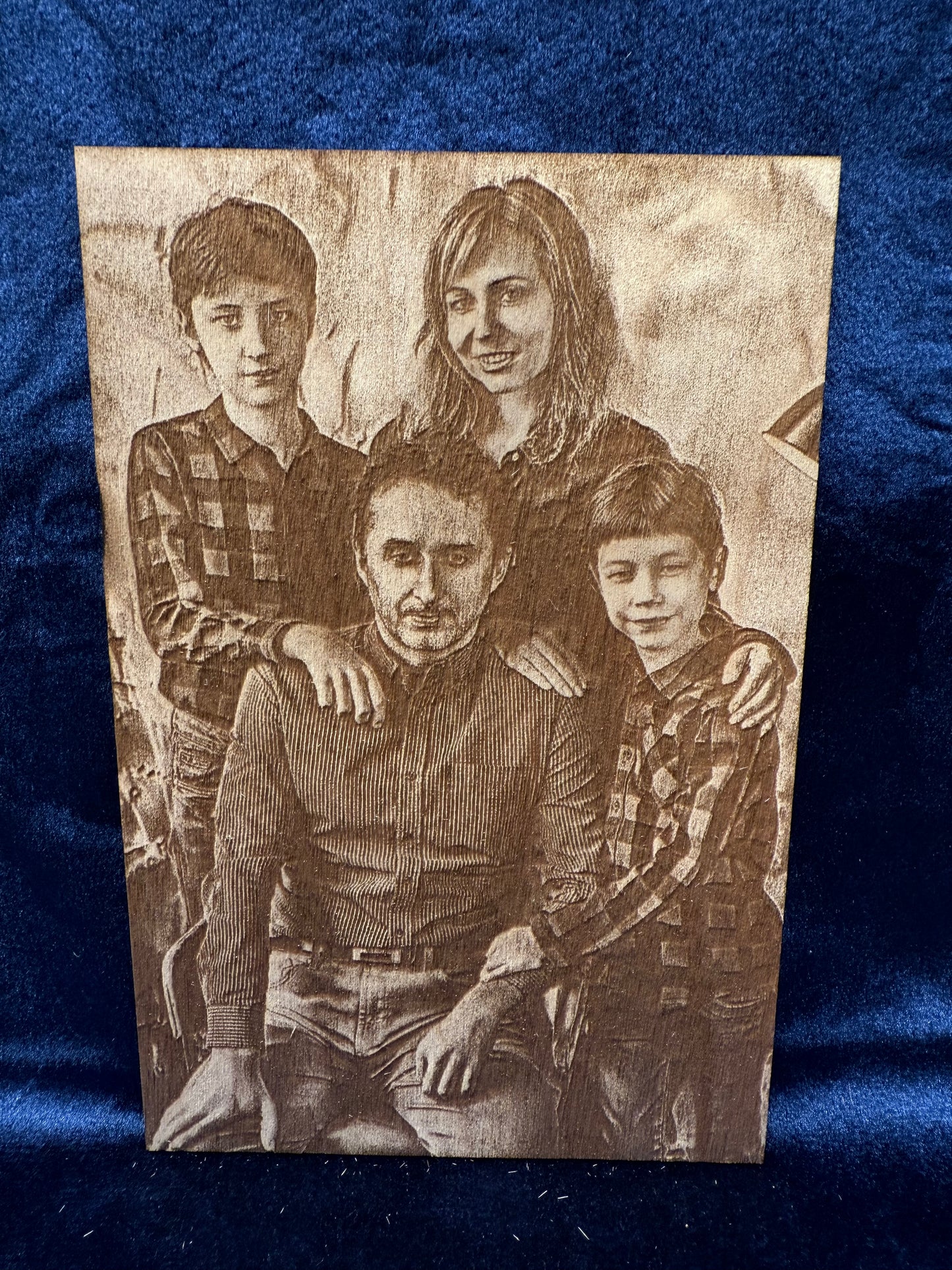 6"x4" Custom Laser-Engraved Portrait on Wood