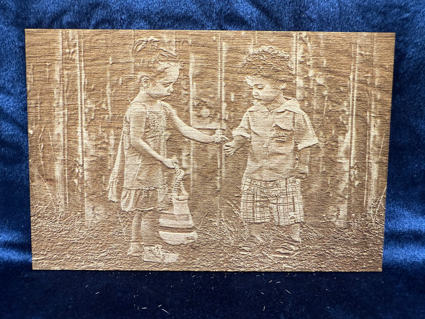 6"x4" Custom Laser-Engraved Portrait on Wood