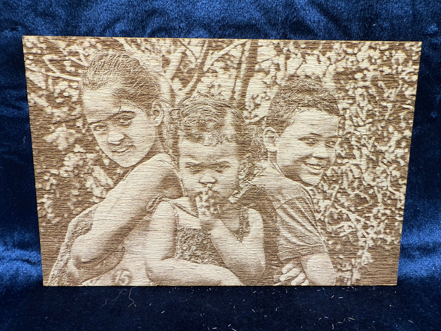6"x4" Custom Laser-Engraved Portrait on Wood