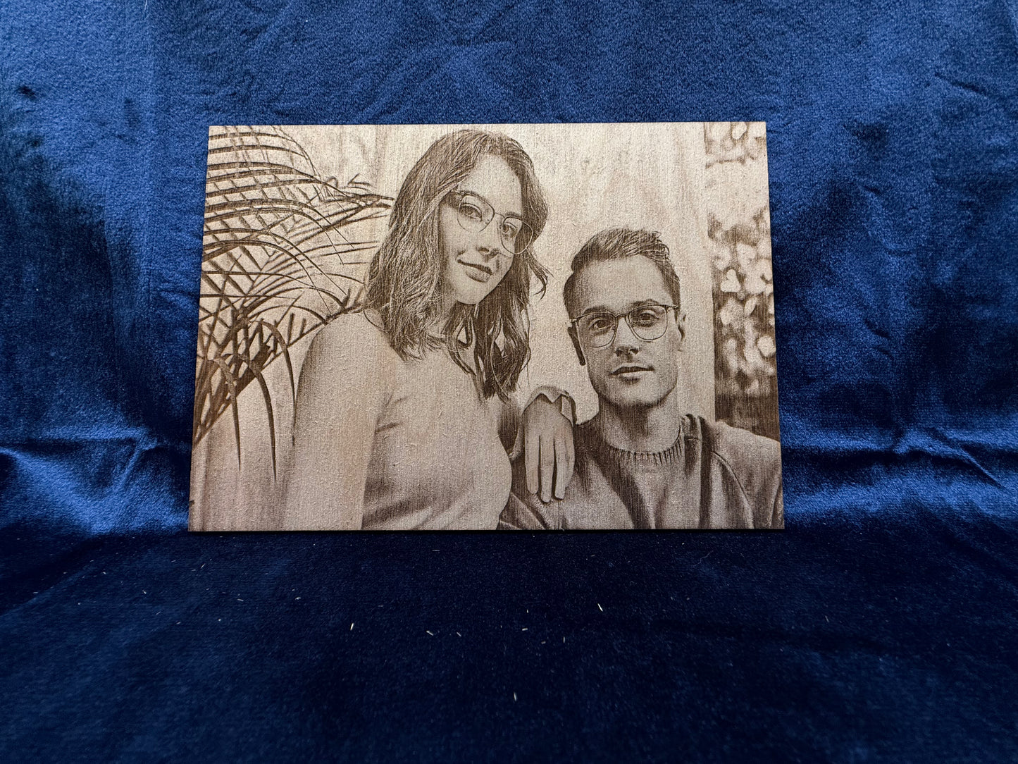5"x7" Custom Laser-Engraved Portrait on Wood