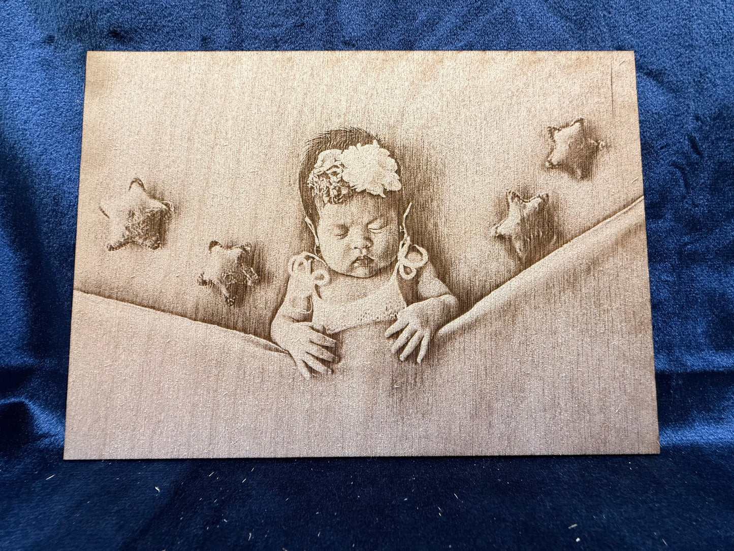 5"x7" Custom Laser-Engraved Portrait on Wood