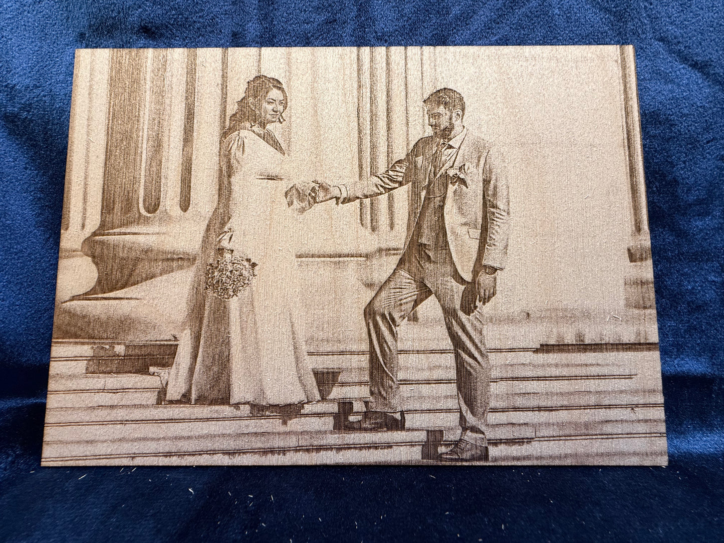 5"x7" Custom Laser-Engraved Portrait on Wood