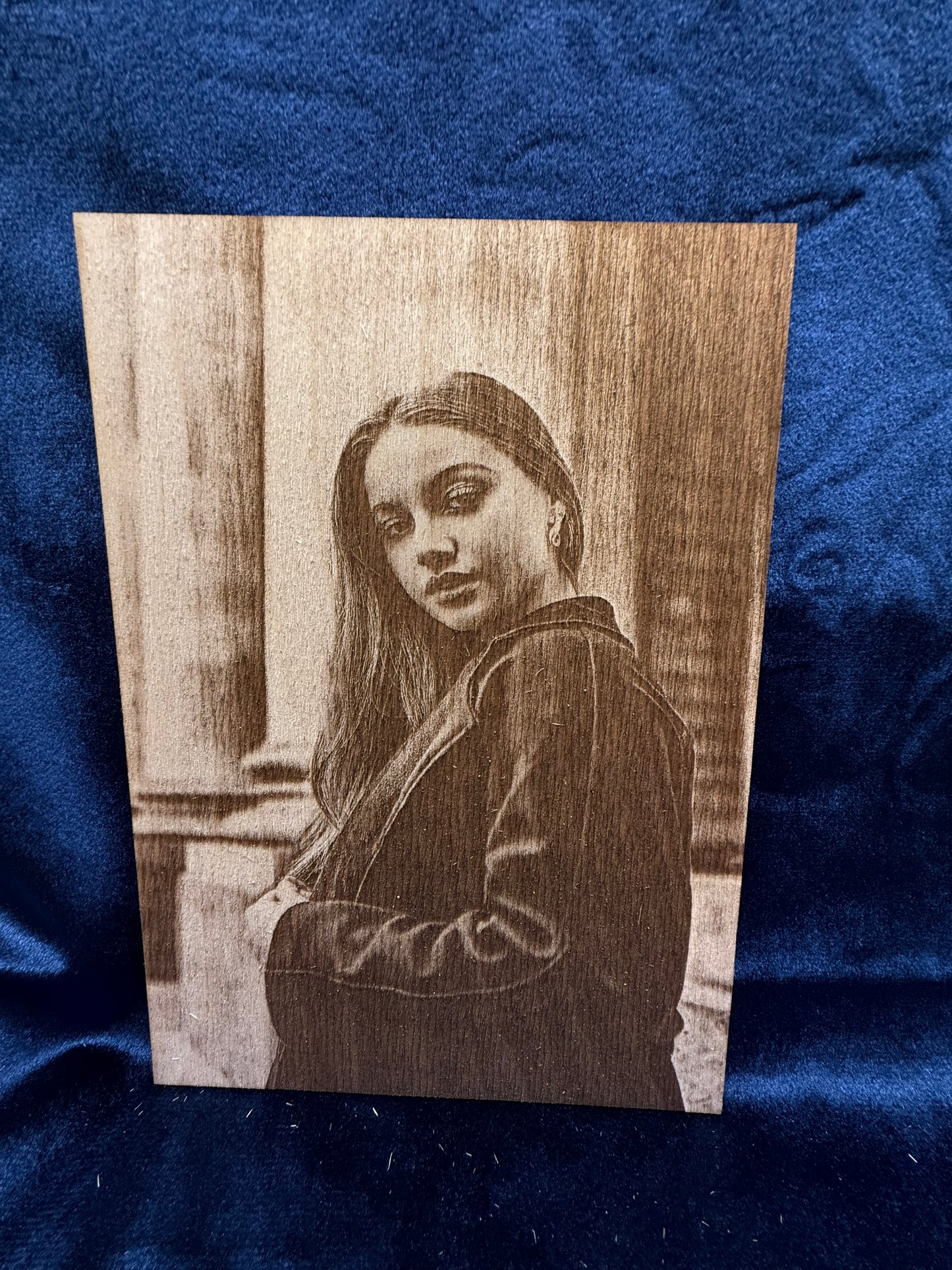 5"x7" Custom Laser-Engraved Portrait on Wood