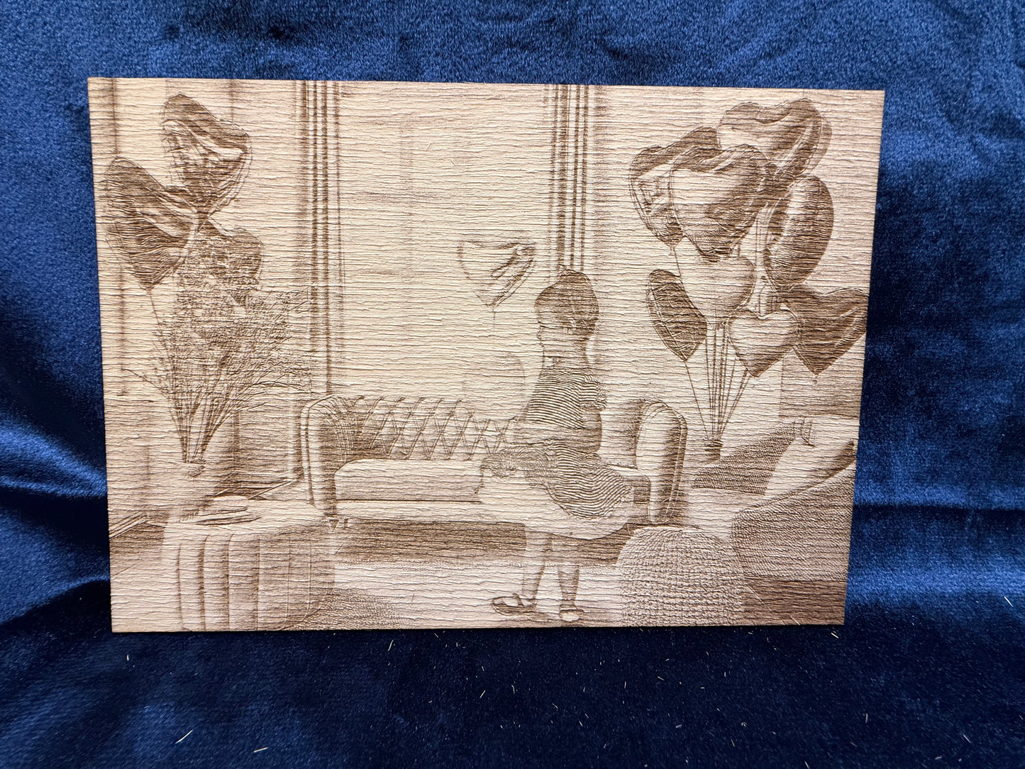 5"x7" Custom Laser-Engraved Portrait on Wood