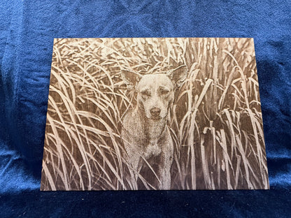 5"x7" Custom Laser-Engraved Portrait on Wood