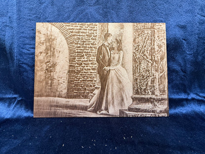 5"x7" Custom Laser-Engraved Portrait on Wood