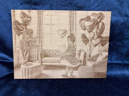 5"x7" Custom Laser-Engraved Portrait on Wood