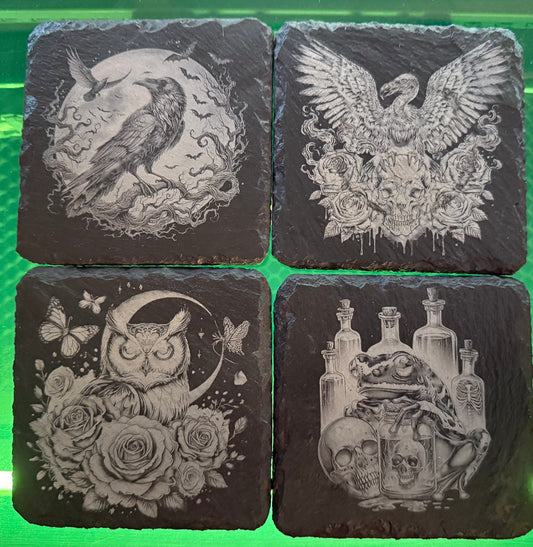 Square Slate Coasters (Set of 4)